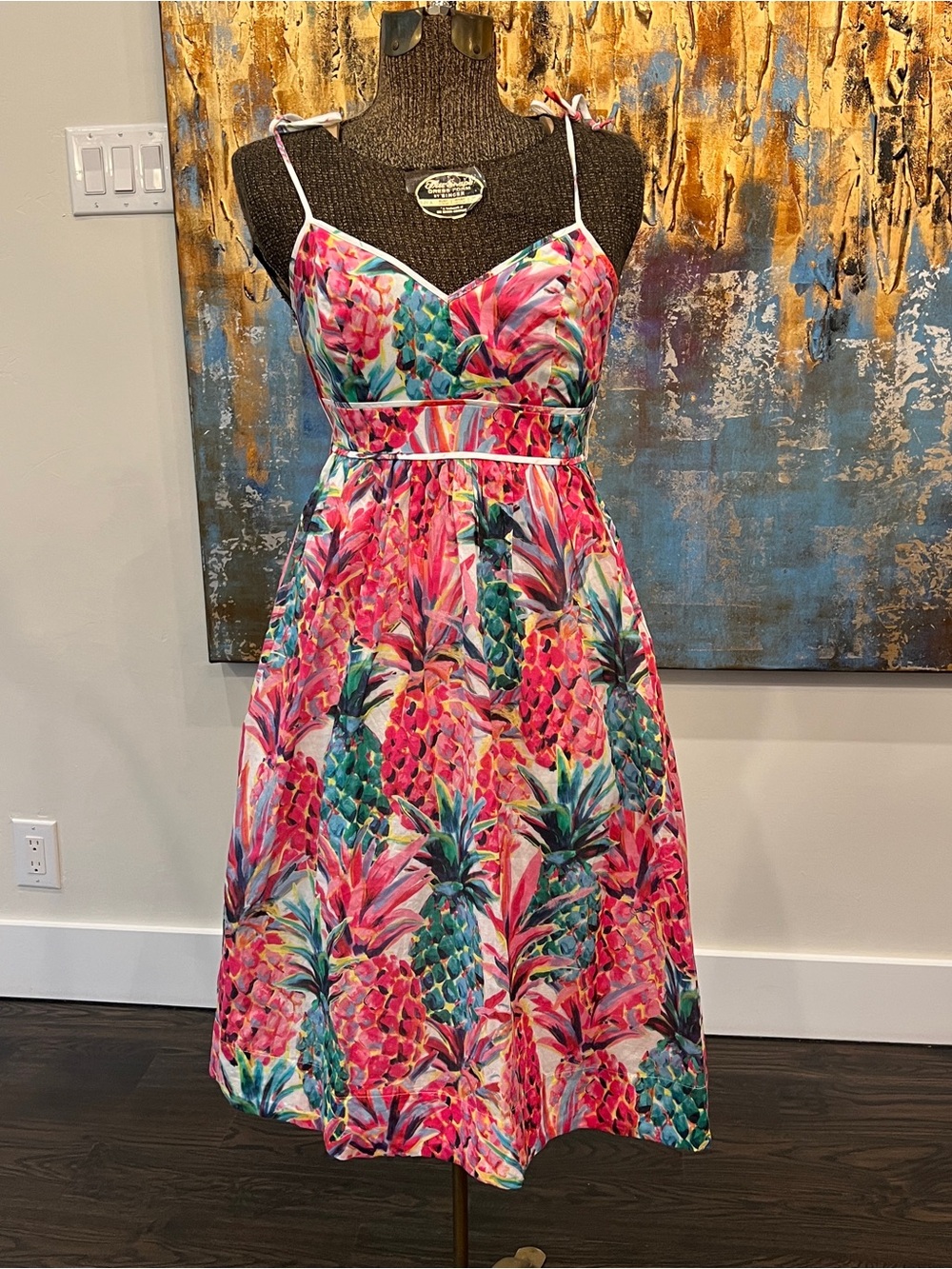 J.Crew Tropical Floral Cotton Tie-Strap Sundress Size 0P Petite